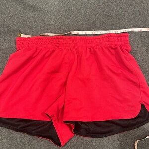 Women’s Red and Black Reversible Gym Shorts